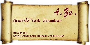 Andrásek Zsombor névjegykártya